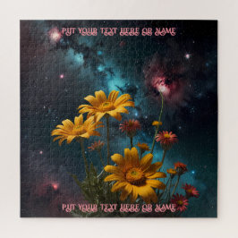 Roze & Oranje Bloem Galaxy & Universum Uitzichten Legpuzzel