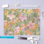 Roze Oranje Bloem Tissuepapier (Craft)