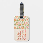 Roze Oranje bloembehangsel Bagagelabel (Achterkant verticaal)