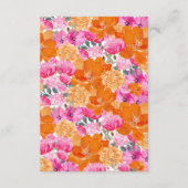 Roze & Oranje Bloemen Baby shower Ouders Advieskaart (Achterkant)