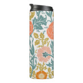 Roze & Oranje bloemen,  grafische kunst Thermosbeker (Geroteerd rechts)