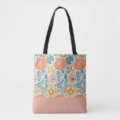 Roze & Oranje bloemen,  grafische kunst Tote Bag (Voorkant)