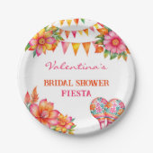 Roze Oranje Bloemen Kleurrijke Fiesta Vrijgezellen Papieren Bordje (Voorkant)