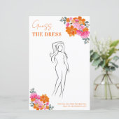 Roze & Oranje Bloemen Raad de Dress Shower Game (Staand voorkant)