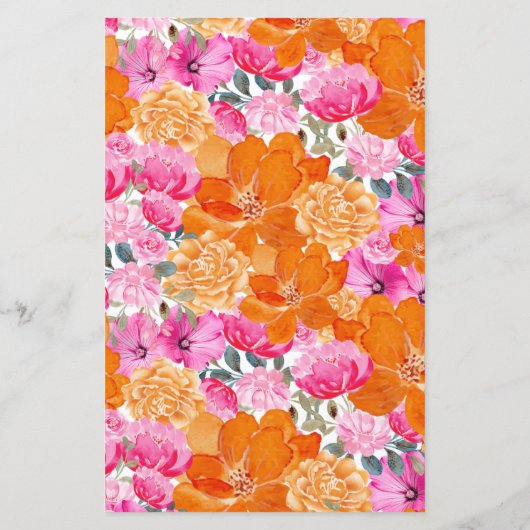 Roze & Oranje Bloemen Raad de Dress Shower Game (Achterkant)