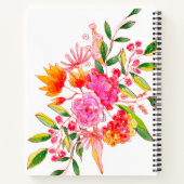 Roze Oranje Bloemige Aangepaste Bruidsdouche Recep Notitieboek (Achterkant)