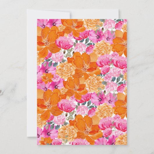 Roze Oranje Bloemige Baby Maandelijkse Mijlpaal Ka Kaart (Achterkant)