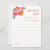 Roze Oranje Bloemige Bruidsdouche Emmer Lijst Kaar Kaart (Voorkant)