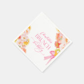 Roze & Oranje Bloemige Bruiloftsdouche Servet (Hoek)