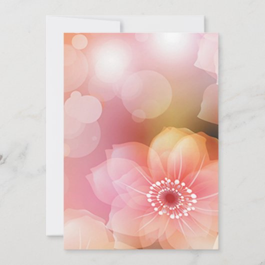 Roze Oranje Bloemige Elegante Romantische Gloed Br Aankondiging (Achterkant)