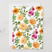 Roze Oranje Bloemige Elegante Script 100ste Verjaa Kaart (Achterkant)
