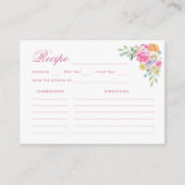 Roze & Oranje Bloemstuk Deel Het Recept Bruidsdouc Informatiekaartje (Voorkant)