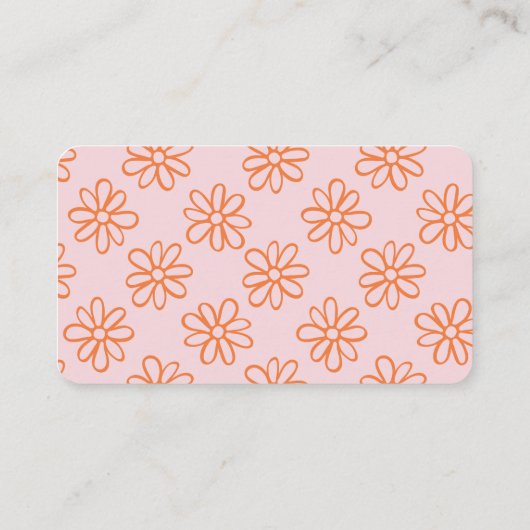 Roze Oranje Boho Cute Girly Minimalist Simple Visitekaartje (Achterkant)