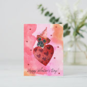 Roze Oranje Boxer Valentijnsdag Gift Dog Feestdagenkaart (Staand voorkant)