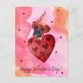 Roze Oranje Boxer Valentijnsdag Gift Dog Feestdagenkaart (Voorkant)