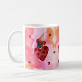 Roze Oranje Boxer Valentijnsdag Gift Dog Koffiemok (Links)