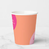 Roze & Oranje Bruidsdouche Papieren Bekers (Links)