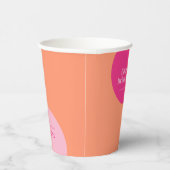 Roze & Oranje Bruidsdouche Papieren Bekers (Rechts)