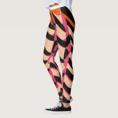 Roze & Oranje Checkerboard Patroon Leggings: Vet Leggings (Links)