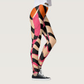 Roze & Oranje Checkerboard Patroon Leggings: Vet Leggings (Rechts)