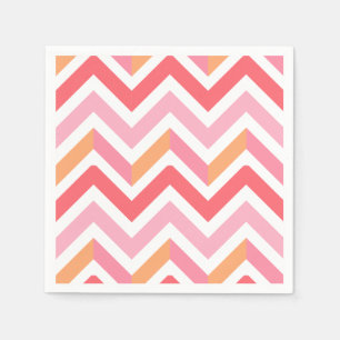 Roze Oranje Chevron Geometrische Zomer Moderne Servet