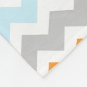 Roze Oranje Chevron Pattern Monogram Blanket Fleece Deken (Hoek)