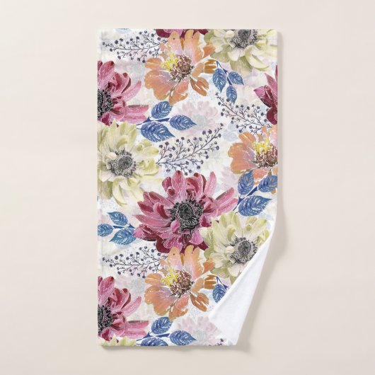  roze oranje chrysanthemum bad handdoek (Handdoek)