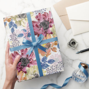  Roze oranje chrysanthemum Cadeaupapier