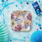  roze oranje chrysanthemum papieren bordje (Feest)