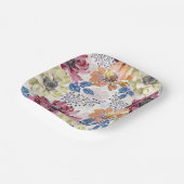  roze oranje chrysanthemum papieren bordje (Gebogen)