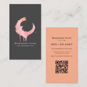 Roze & Oranje Crème Gradiënt Werveling • Op Maat Visitekaartje