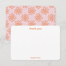 Roze Oranje-crème-kleinste rendementscrisis Bedankkaart