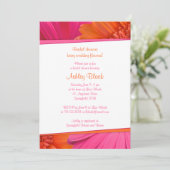 Roze Oranje Daisy Wedding Bridal Shower Kaart (Staand voorkant)
