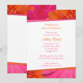 Roze Oranje Daisy Wedding Bridal Shower Kaart (Voorkant / Achterkant)