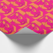 Roze Oranje digitale verf, Kinder kunst Cadeaupapier (Hoek)