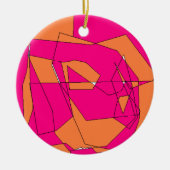 Roze Oranje digitale verf, Kinder kunst Keramisch Ornament (Voorkant)