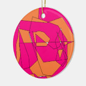 Roze Oranje digitale verf, Kinder kunst Keramisch Ornament (Links)
