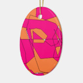 Roze Oranje digitale verf, Kinder kunst Keramisch Ornament (Links)