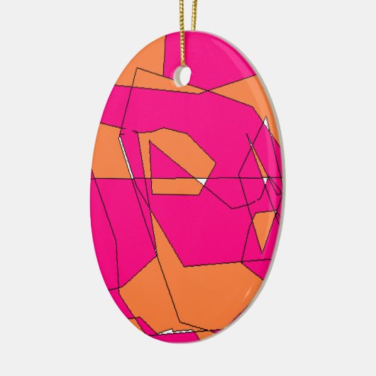 Roze Oranje digitale verf, Kinder kunst Keramisch Ornament (Links)