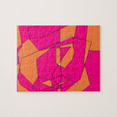 Roze Oranje digitale verf, Kinder kunst Legpuzzel (Horizontaal)