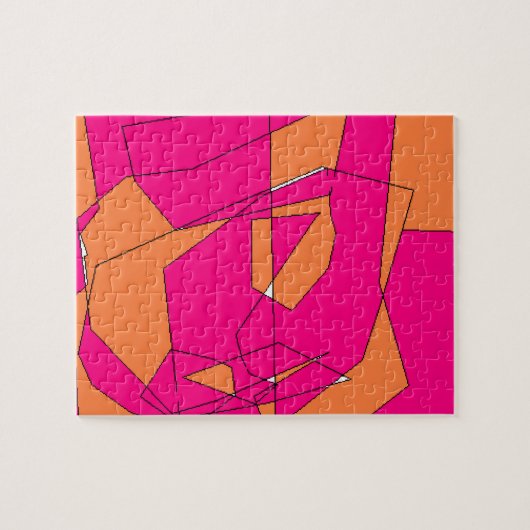 Roze Oranje digitale verf, Kinder kunst Legpuzzel (Horizontaal)