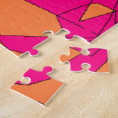 Roze Oranje digitale verf, Kinder kunst Legpuzzel (Zijkant)