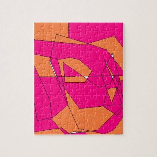 Roze Oranje digitale verf, Kinder kunst Legpuzzel (Verticaal)