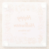 Roze Oranje eigenzinnige hand getekend krabbels Ha Glazen Onderzetter (Achterkant)