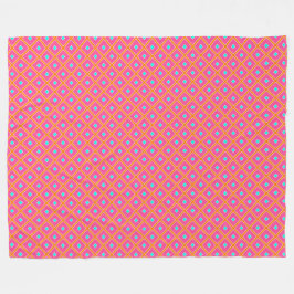 Roze Oranje en blauw Diamond Fleece Blanket