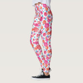Roze, Oranje en blauwe Stippen OntwerpLeggings Leggings (Links)