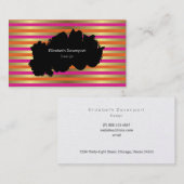 Roze, Oranje en Faux Gold Metallic Professional Visitekaartje (Voorkant / Achterkant)