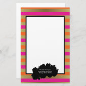 Roze, Oranje en Faux metalen strips Briefpapier (Voorkant / Achterkant)