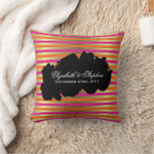 Roze, Oranje en Faux metalen strips Kussen (Deken)