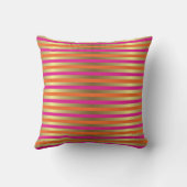 Roze, Oranje en Faux metalen strips Kussen (Achterkant)